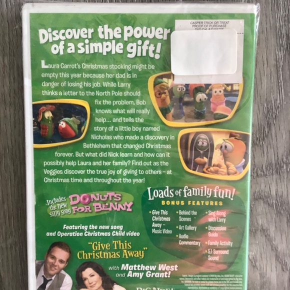 🎬2 for $20🎬 New sealed in package Veggietales Christmas 🍅🥕🥦🎄 - Picture 2 of 2